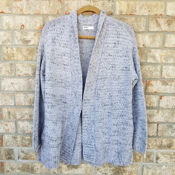 Sonoma Gray Metalic Open Front Sweater Cardigan (Womens Small) Cable Knit Long - Picture 3 of 9